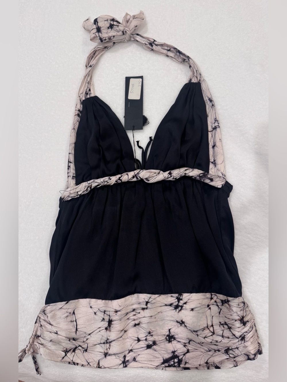 Authentic brand new black halo silk top XS